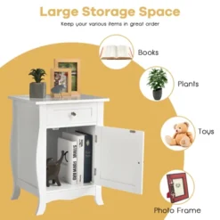 Tangkula Wooden Accent End Table With Drawer Storage Floor Cabinet For Living Room, Bedroom, Hallway 10 Tangkula Wooden Accent End Table With Drawer Storage Floor Cabinet For Living Room, Bedroom, Hallway -Tangkula Shop GUEST e94c09e0 664a 47c5 a704 fbebff809b1a