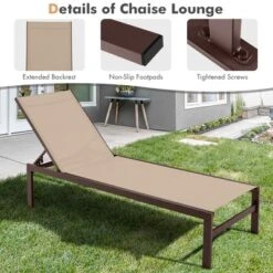 Tangkula Set Of 2 Aluminum Patio Chaise Lounge Outdoor Adjustable Lounge Chair W/ 6-Position Backrest -Tangkula Shop GUEST e9953991 36c1 48c7 b017 4e8cca6fe1cb