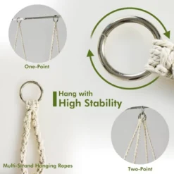 Tangkula Hammock Chair Macrame Swing, Patio Hanging Hammock Chair W/ LED Lights, Hanging Cotton Rope Hammock Swing Chair -Tangkula Shop GUEST e9b3a37c 3948 47ef ab3d 1dc59c524d9a