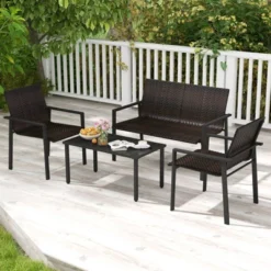 Tangkula 4-Piece Outdoor Patio Furniture Set with Heavy-Duty Wicker Chairs and Coffee Table 11 Tangkula 4-Piece Outdoor Patio Furniture Set with Heavy-Duty Wicker Chairs and Coffee Table -Tangkula Shop GUEST e9c7cefb bf15 4387 8172 46d2bd7a6414