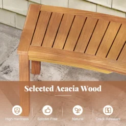 Tangkula Outdoor Curved Bench Set Of 2 Acacia Wood Fire Pit Bench W/Slatted Seat Patio Backless 2-Person Seating For Porch Yard 11 Tangkula Outdoor Curved Bench Set Of 2 Acacia Wood Fire Pit Bench W/Slatted Seat Patio Backless 2-Person Seating For Porch Yard -Tangkula Shop GUEST e9dfefc6 8fc1 4bb7 a63d 5da38453485c