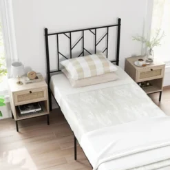 Tangkula Rattan Nightstand Boho End Table With Drawer & Open Shelf For Living Room Oak -Tangkula Shop GUEST ea5bfa8b 40a4 4e93 bfc7 9c476e6e1657