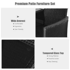 Tangkula Outdoor Rattan Wicker Patio Conversation Chair Set with Turquoise Cushions -Tangkula Shop GUEST ead4b09c 2d7e 4d79 813a ac8e9a29455a