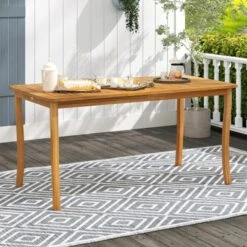 Tangkula 63" Outdoor Dining Table with Slatted Acacia Wood Tabletop 17 Tangkula 63" Outdoor Dining Table with Slatted Acacia Wood Tabletop -Tangkula Shop GUEST eb58d2dc 62fd 47d6 8ddc e68d25036679