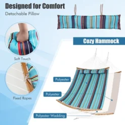 Tangkula 2-Person Hammock with Stand and Quilted Pillow -Tangkula Shop GUEST eb7f9b39 7ce0 4337 9d71 4c2a9f6df7be
