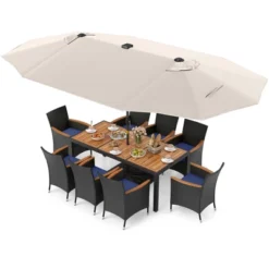 Tangkula 11-Piece Patio Dining Set with 15ft Double-Sided Solar Umbrella -Tangkula Shop GUEST ebdddbb5 7a34 4b88 a984 60fe4591e848