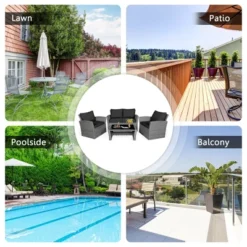 Tangkula 4-Piece Patio Rattan Conversation Set with Black Cushions & Coffee Table 12 Tangkula 4-Piece Patio Rattan Conversation Set with Black Cushions & Coffee Table -Tangkula Shop GUEST ed280141 dc3a 4931 bb90 3b3fe120724d