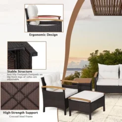 Tangkula 7-Piece Rattan Patio Conversation Set with Acacia Wood Accents -Tangkula Shop GUEST ed701b13 5eaf 44b9 8884 48ae3d8432a8