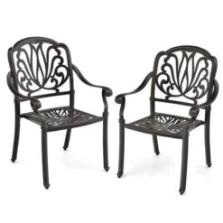 Tangkula Set of 2 Cast Aluminum Stackable Patio Dining Chairs with Armrests 19 Tangkula Set of 2 Cast Aluminum Stackable Patio Dining Chairs with Armrests -Tangkula Shop GUEST ed8f7ee0 f872 48aa 9ae6 4ab7274be3cc