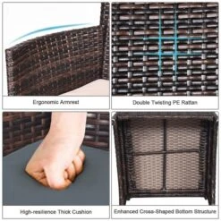 Tangkula 3-Piece Patio Wicker Rattan Furniture Set Conversation Sofa Set W/Coffee Table Grey 12 Tangkula 3-Piece Patio Wicker Rattan Furniture Set Conversation Sofa Set W/Coffee Table Grey -Tangkula Shop GUEST eda0c82f 5e05 43fe 8c64 c17f2e41df47