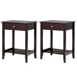 Tangkula 2PCS Nightstand Sofa Side End Table Bedroom Living Room W/ Shelf Drawer Brown 17 Tangkula 2PCS Nightstand Sofa Side End Table Bedroom Living Room W/ Shelf Drawer Brown -Tangkula Shop GUEST edd0df7d c7e3 4005 8b14 b67048d28486