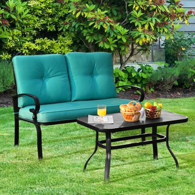 Tangkula 2-Piece Patio Conversation Set: Outdoor Loveseat and Coffee Table 2 Tangkula 2-Piece Patio Conversation Set: Outdoor Loveseat and Coffee Table - Image 2