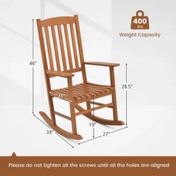 Tangkula Patio Rocking Chair W/ 400 Lbs Weight Capacity Eucalyptus Wood Porch Rocker W/ High Back 12 Tangkula Patio Rocking Chair W/ 400 Lbs Weight Capacity Eucalyptus Wood Porch Rocker W/ High Back -Tangkula Shop GUEST ee9aa743 40c9 426b 8e7b 03b15e08545e