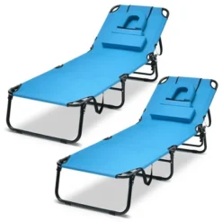 Tangkula 2PCS 5-Position Lounge Chair Adjustable Beach Chaise W/ Face Cavity & Pillows -Tangkula Shop GUEST ee9db337 02f2 4f3b a4c8 5ad928aedc7b