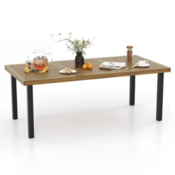 Tangkula 79-inch Acacia Wood Outdoor Dining Table - 8-Person Capacity with Umbrella Hole -Tangkula Shop GUEST eeae4717 6b3b 4e4c a448 a09bc8ab7483