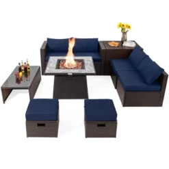 Tangkula 9 Pieces Outdoor Patio Furniture Set With 35" Propane Fire Pit Table Wicker Sectional Sofa Set W/ Storage Box Black/Gray/Navy/Red/Turquoise/Off White 26 Tangkula 9 Pieces Outdoor Patio Furniture Set With 35" Propane Fire Pit Table Wicker Sectional Sofa Set W/ Storage Box Black/Gray/Navy/Red/Turquoise/Off White -Tangkula Shop GUEST eee13437 81d9 42de a3c6 e0f915084dd1