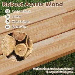 Tangkula 2PCS 63" Acacia Wood Outdoor Bench 3-Person Patio Bench With 800 Lbs Weight Capacity Outdoor Backless Bench With Heavy-Duty Metal Frame 11 Tangkula 2PCS 63" Acacia Wood Outdoor Bench 3-Person Patio Bench With 800 Lbs Weight Capacity Outdoor Backless Bench With Heavy-Duty Metal Frame -Tangkula Shop GUEST eee5c016 68e2 4c3a bb45 03ce56a72c44 1
