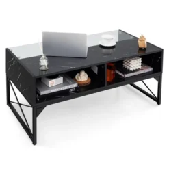 Tangkula High-gloss LED Coffee Table W/ Faux Marble & Tempered Glass Top 4 Storage Cubes 20 Tangkula High-gloss LED Coffee Table W/ Faux Marble & Tempered Glass Top 4 Storage Cubes -Tangkula Shop GUEST ef143b22 b55f 4851 aa86 98c460a81c21