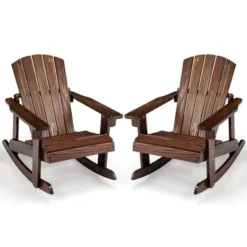 Tangkula 4PCS Kid Adirondack Rocking Chair Outdoor Solid Wood Slatted Seat Backrest -Tangkula Shop GUEST ef4aa143 4b3f 4723 9426 509d5f07e639