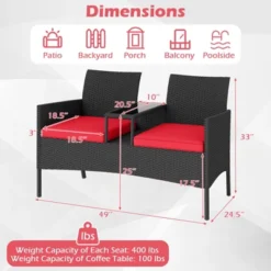 Tangkula 2-Seat Outdoor Rattan Loveseat with Integrated Coffee Table & Cushions -Tangkula Shop GUEST ef4ec22b 845a 4ab6 89d4 8017a9047e9e