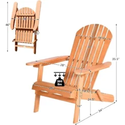 Tangkula 4PCS Folding Adirondack Chair Weather Resistant Outdoor Chair Eucalyptus Wood Adirondack Lounger Chair For Patio -Tangkula Shop GUEST ef61a5a3 5247 4165 aef5 7370a5b07ec5