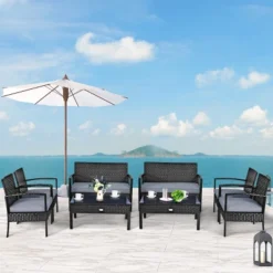 Tangkula 4PCS Rattan Wicker Outdoor Patio Conversation Set Cushioned Sofa Coffee Table 6 Tangkula 4PCS Rattan Wicker Outdoor Patio Conversation Set Cushioned Sofa Coffee Table -Tangkula Shop GUEST ef6da5a0 6e35 447f af86 bf98be7377a9