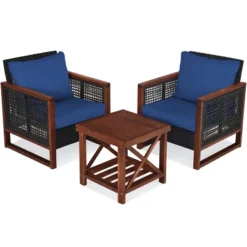 Tangkula 3PCS Patio Rattan Bistro Set Acacia Wood Frame Cushioned Sofa And Side Table 12 Tangkula 3PCS Patio Rattan Bistro Set Acacia Wood Frame Cushioned Sofa And Side Table -Tangkula Shop GUEST efc7e829 26f3 4692 9fea 62d21aa83a70