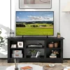 Tangkula 58" TV Stand Entertainment Center W/ 3-Adjustable Shelves For 65" TV Black