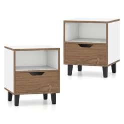 Tangkula 2PCS Nightstand Mid Century Modern Bedside Table W/ Drawer Open Storage Shelf 17 Tangkula 2PCS Nightstand Mid Century Modern Bedside Table W/ Drawer Open Storage Shelf -Tangkula Shop GUEST f0e7d053 91b6 48f0 bd8b d5833b3e6a17