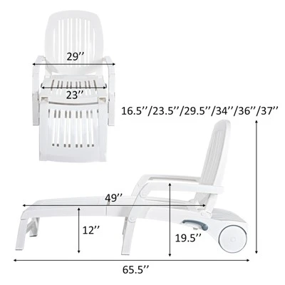 Tangkula 2 PCS Patio Lounge Chair Chaise Recliner Adjustable Backrest All Weather For Outdoor&Indoor Wheels White 1 Tangkula 2 PCS Patio Lounge Chair Chaise Recliner Adjustable Backrest All Weather For Outdoor&Indoor Wheels White