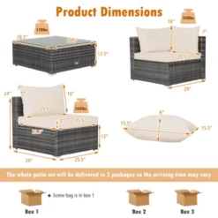 Tangkula 7-Piece Outdoor Rattan Sectional Sofa Set with Tempered Glass Table -Tangkula Shop GUEST f0eeac87 f2a1 4fe8 9624 410f98a09efa