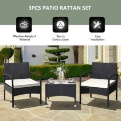 Tangkula 3PCS Wicker Rattan Furniture Patio Coffee Table Chair W/ Washable Cushion 13 Tangkula 3PCS Wicker Rattan Furniture Patio Coffee Table Chair W/ Washable Cushion -Tangkula Shop GUEST f0fa02bd 574b 4053 bed1 d258542a372c