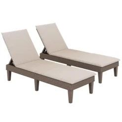 Tangkula 2PCS Patio Lounge Chair Recliner Chair W/ 3-Position Adjustable Backrest & Cushion Brown & White 7 Tangkula 2PCS Patio Lounge Chair Recliner Chair W/ 3-Position Adjustable Backrest & Cushion Brown & White -Tangkula Shop GUEST f113c040 9e53 4e9d a04e 4cdf1ce2401a
