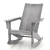 Tangkula Set Of 2 Adirondack Rocking Chair All Weather HDPE Rocker Grey Patio