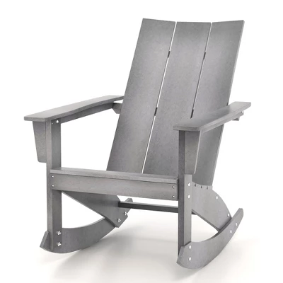 Tangkula Set Of 2 Adirondack Rocking Chair All Weather HDPE Rocker Grey Patio 1 Tangkula Set Of 2 Adirondack Rocking Chair All Weather HDPE Rocker Grey Patio