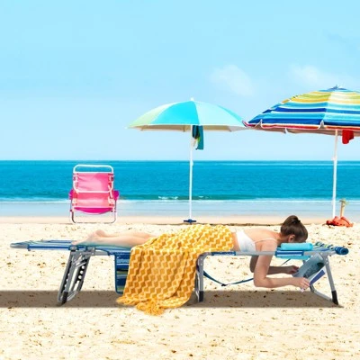 Tangkula 2 PCS Folding Chaise Lounge Chair Sunbathing Recliner with Face Hole 1 Tangkula 2 PCS Folding Chaise Lounge Chair Sunbathing Recliner with Face Hole