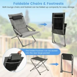 Tangkula 5-Piece Patio Sling Chair Set Folding Lounge Chairs W/ Coffee Table Yard, Poolside 12 Tangkula 5-Piece Patio Sling Chair Set Folding Lounge Chairs W/ Coffee Table Yard, Poolside -Tangkula Shop GUEST f1878f0b ec51 40e5 8ed6 0ecbe9a38ddb