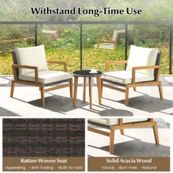 Tangkula 3-Piece Patio Wicker Chair and Side Table Set with Cushions 16 Tangkula 3-Piece Patio Wicker Chair and Side Table Set with Cushions -Tangkula Shop GUEST f3819f80 c26d 41af b7d3 2488d50bd070