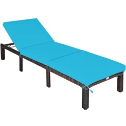 Tangkula Outdoor Rattan Chaise Lounge Chair Adjustable Backrest Recliner With Turquoise Cushions 9 Tangkula Outdoor Rattan Chaise Lounge Chair Adjustable Backrest Recliner With Turquoise Cushions -Tangkula Shop GUEST f389cb8b c32e 416f bb2f 3a9b2505e700
