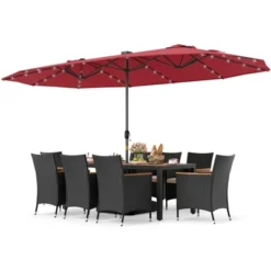 Tangkula 11-Piece Patio Dining Set with 15ft Double-Sided Umbrella & Base 21 Tangkula 11-Piece Patio Dining Set with 15ft Double-Sided Umbrella & Base -Tangkula Shop GUEST f45e9bca 42fd 4061 a10b 2e547909f88d