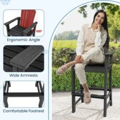 Tangkula 2PCS Outdoor HDPE Bar Stool Tall Adirondack Chair With Armrests And Footrest 30 Inches Counter Height Bar Stool 14 Tangkula 2PCS Outdoor HDPE Bar Stool Tall Adirondack Chair With Armrests And Footrest 30 Inches Counter Height Bar Stool -Tangkula Shop GUEST f47363bb 835e 4caa ae3c 662d6261bad2