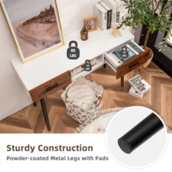 Tangkula 48" Industrial Console Table With 2 Drawers & Middle Open Shelf Narrow Accent Side Table For Entryway 9 Tangkula 48" Industrial Console Table With 2 Drawers & Middle Open Shelf Narrow Accent Side Table For Entryway -Tangkula Shop GUEST f479cdac 7c63 455f bdb1 311dc71985d5