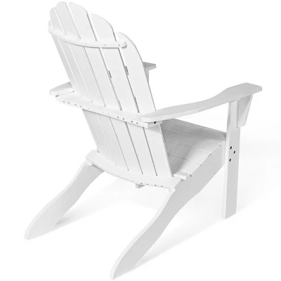 Tangkula 2-Piece Classic Acacia Wood Adirondack Chair Set - White 5 Tangkula 2-Piece Classic Acacia Wood Adirondack Chair Set - White - Image 5