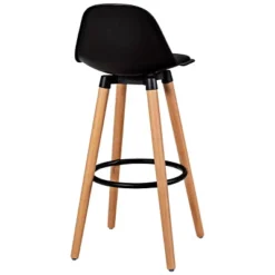 Tangkula Set Of 2 Mid Century Barstool 28.5" Dining Pub Chair W/Leather Padded Seat Black -Tangkula Shop GUEST f4c5d24c c826 40bf b6f3 9d779d852581