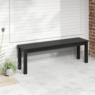 Tangkula 55" HDPE Outdoor Bench - Weatherproof Backless Garden Seating 1 Tangkula 55" HDPE Outdoor Bench - Weatherproof Backless Garden Seating