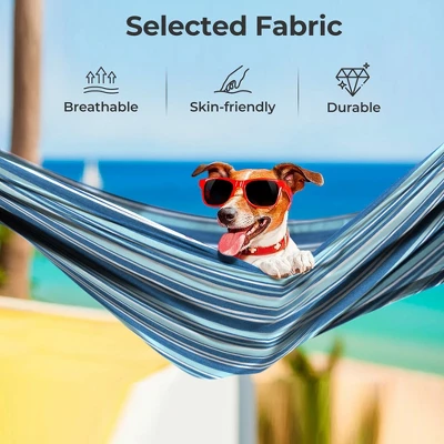 Tangkula Portable Indoor Outdoor 2-Person Double Hammock Set W/ Stand And Carrying Cases 4 Tangkula Portable Indoor Outdoor 2-Person Double Hammock Set W/ Stand And Carrying Cases - Image 4