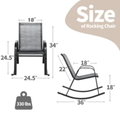 Tangkula 2pcs Patio Rocking Chair Heavy-Duty Metal Rocker Outdoor Anti-Slip Gray -Tangkula Shop GUEST f518ea1b fd86 4182 a676 f0697b41fedb