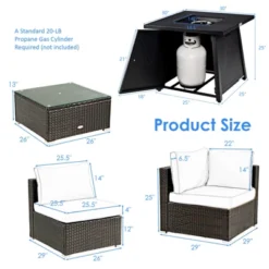 Tangkula 6-Piece Patio Furniture Set with 30-inch Propane Fire Pit Table -Tangkula Shop GUEST f537071d dc73 4716 bd9e 7d1e49ec81ac