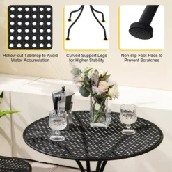 Tangkula 3-Piece Patio Bistro Set - All-Weather Metal Folding Dining Set for 2 -Tangkula Shop GUEST f56306ea fbd8 4c39 8fe6 946cc7375e2e