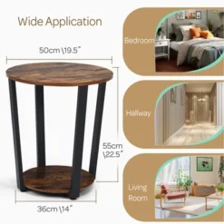Tangkula 2-Tier Industrial Round End Table Metal Sofa Side Table W/ Storage Shelf 15 Tangkula 2-Tier Industrial Round End Table Metal Sofa Side Table W/ Storage Shelf -Tangkula Shop GUEST f56e3f7b 215a 492d 8b4d fbc8ea349634